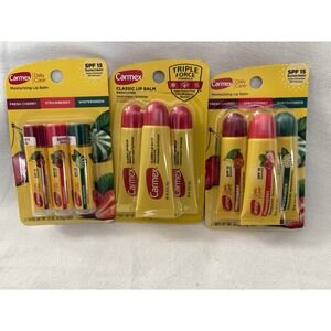 NEW  Christmas Carmex Lip Balm Pack W/ Classic Carmex & Variety Pack 3 Packs